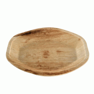 Betik Ecoline – 100 unités – Plateau ovale feuille de palmier – 37 x 25 cm - Matériau naturel 1010218