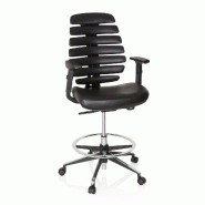 Chaise bureau / siège pivotant ERGO LINE II WORK simili cuir noir hjh OFFICE - noir plastique 714601