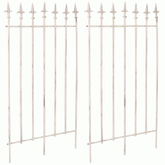 Décoshop26 - Lot de 2 treillis support pour plantes grimpantes décoration de jardin en métal crème vieilli 10_0003835 - métal 3000251798142