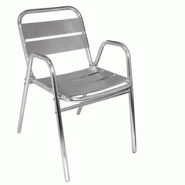 Fauteuils en aluminium empilables - Lot de 4 - Utilisation intérieure et extérieure Fauteuils en aluminium empilables - Lot de 4 - Utilisation intérieure et extérieure