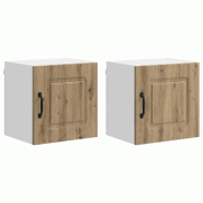 Helloshop26 - Lot de 2 armoires murales de cuisine modernes avec grand espace de stockage 40 x 31 x 40 cm en bois d'ingénierie chêne 02_0053572 - Bo