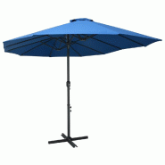 Helloshop26 - Parasol d'extérieur et poteau en aluminium 460 x 270 cm bleu 02_0008295 - 3000443382722