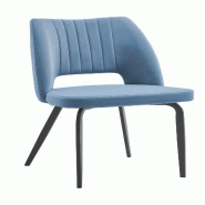 Mobiliara Lot de 2 Chaises Rose Bleu – Assise Mousse Haute Densité, Piètement Acier Époxy Madrid, Design Contemporain - bleu polyester A06614/01