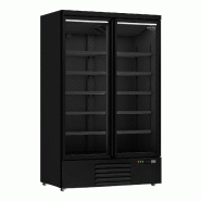 Réfrigérateur 2 portes en verre noir jde-1000r bl l1253 7455.2230 COMBISTEEL