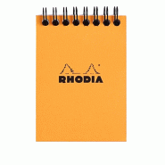 RHODIA Lot de 10 Notepad Classic orange 75x105 / A7, 160p./80 feuilles microperforées 80 g/m² reliure intégrale, quadrillé 5x5 - 3037920115009