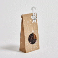 Sachet confiseur kraft Snow à fenêtre boule 9x5x20,5cm - par 100