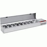 Saladette à ingrédient à poser gn 10x1/3 avec couvercle inox - PSY219G/CP9