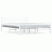 VidaXL Cadre de lit et tête de lit sans matelas blanc 160x200 cm métal Modèle Bellissex - 285299