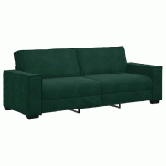 VidaXL Canapé à 3 places Vert foncé 220x78x84 cm Velours Modèle AbriÉcoPlus 64 - 4105032