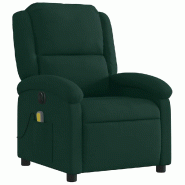 VidaXL Fauteuil inclinable de massage électrique vert foncé velours Modèle Corviane - 3204291