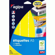 320 étiquettes jaunes multi-usage, format 24 x 33,5 mm (10 feuilles A5 / cdt) - 3270241143447