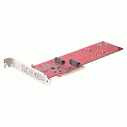 Adaptateur PCIe M.2 - PCIe x8/ x16 vers Double NVMe ou AHCI M.2 SSD - PCI Express 4.0, 7,8 Gbps par_0