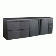 Arrière bar réfrigérée noir 2 portes et 2 tiroirs l2542mm 7450.0327 COMBISTEEL