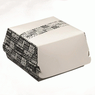 Boite Burger modèle M carton blanc décor District 14x14x7cm - par 200