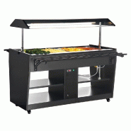 Buffet central chauffant Buffalo - 4 x GN 1/1 - Bain-marie -Éclairage LED | JA179