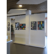 Cloison d'exposition autoportante blanche m1 sur roulettes h 200 x l 100 cm