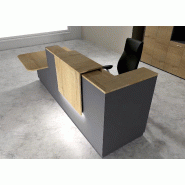 Comptoir d'accueil bi-colore avec PMR Delta et réhausse - 242, Gauche, Non, Anthracite, Chêne veiné_0