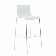 Décoshop26 - Tabouret de bar avec repose-pieds dossier incurvé en plastique blanc et 4 pieds en métal chromé 10_0004938 - blanc 3000252368313 Décoshop26 - Tabouret de bar avec repose-pieds dossier incurvé en plastique blanc et 4 pieds en métal chromé 10_0004938 - blanc 3000252368313