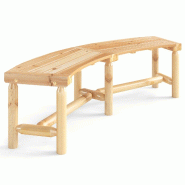 Helloshop26 - Banc de jardin incurvé pour 2 à 3 personnes 170 x 58 x 45 cm assise spacieuse design naturel en bois massif 20_0010568 - Bois massif 3