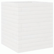 Helloshop26 - Jardinière bac lit surélevé plantes fleurs terrasse jardin 40 x 40 x 46 cm bois de pin massif blanc 02_0037563 - 3000214260204