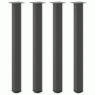 Helloshop26 - Lot de 4 pieds de table de bar design moderne 100-102 cm avec patins réglables en acier thermolaqué anthracite 02_0056775 - acier 3000