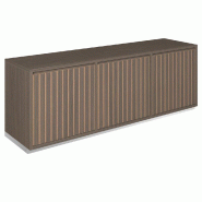 Meuble Vertigo T03 6 tiroirs à l'anglaise MDF nat et noyer foncé 180x47x60 cm