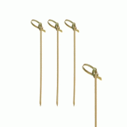Papstar 250 piques pour finger food 10 cm nouées - Bambou 16770