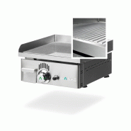 Plancha électrique NOVO-CROM rainurée en CHROME - L400 | Mainho - NCRREM40N