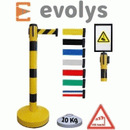 Poteau métal de balisage à sangle - evolys