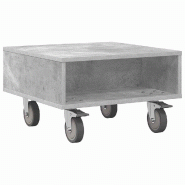 VidaXL Table d'appoint avec roues Gris béton 50,5 x 50 x 30 cm Modèle Flex Panorama Vent - 891027