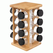 WellHome - Étagère tournante à épices pour 16 épices en bambou - beige Bambou WH14234