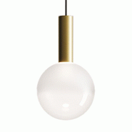 Zafferano Suspension Sfera en verre borosilicat soufflé à la bouche avec finition or et transparent sablé 8W LED TRIAC 2700K - doré 8058945334164