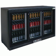 Arrière-bar réfrigéré noir 3 portes vitrées coulissantes températur... - PC3C