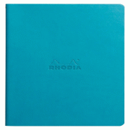 Carnet souple Rhodiarama turquoise A5, 64p./32 feuilles ivoire 90 g/m² piquées, ligné - bleu 116407C