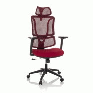 Chaise de bureau / chaise pivotante ERGOMY assise tissu / dossier résille rouge mybuero - rouge polyester 719251