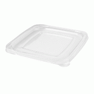 Couvercle plat transparent PET 18,5x18,5x1,3cm pour bol 37113, 37114 - par 50