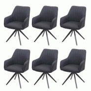 Décoshop26 - 6 x chaises de salle à manger fauteuil de bureau en tissu gris foncé en acier design rétro 04_0000884 - gris 3000074932693 Décoshop26 - 6 x chaises de salle à manger fauteuil de bureau en tissu gris foncé en acier design rétro 04_0000884 - gris 3000074932693
