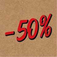 Etiquettes adhésives -50% kraft lisse / rouge 35x35mm - par 500