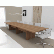 Grande table de réunion rectangulaire TAK - Mobel Linea. - Non, Acacia foncé, 400_0