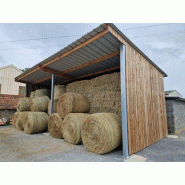 Hangar de stockage bois douglas et poteaux métal - ABR016 - Structure durable et personnalisable