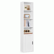 Helloshop26 - Bibliothèque étagère haute sur 6 niveaux avec porte meuble de rangement ouvert 24 x 318 x 175 cm pour salon bureau 12_0005283 - 30002