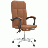 Helloshop26 - Chaise fauteuil siège pivotante de inclinable de bureau informatique étude similicuir brun 02_0024257 - métal 3000215337370