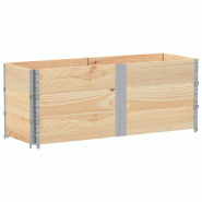 Helloshop26 - Jardinière bac lit surélevé plantes fleurs terrasse jardin 150 x 50 cm bois de pin massif marron 02_0037431 - marron métal 3000213868821