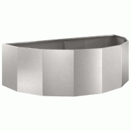 Helloshop26 - Jardinière demi-ronde moderne extérieur 120 x 60 x 35 cm facile à entretenir design contemporain en acier inoxydable 02_0052926 - ino