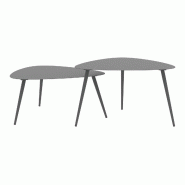 Helloshop26 - Lot de 2 tables basses gigognes gris anthracite 03_0009700 - 3000224821594