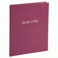 Livre d'Or 17x22 cm, 96 pages, coloris lie de vin - 3370440201433