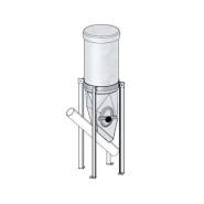 Mini-trémie cylindrique 60L - 1 tube - polyester stratifié verre-résine - Hauteur 1400mm Mini-trémie cylindrique 60L - 1 tube - polyester stratifié verre-résine - Hauteur 1400mm