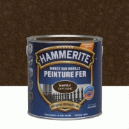 Peinture fer extérieur direct sur rouille HAMMERITE châtaigne martelé 2.5 l