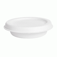 Pot à sauce avec couvercle bagasse 30 ml Ø6,2x2+0,7cm blanc - par 1000