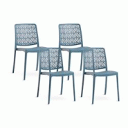 RATTATAN Set 4 Chaises Empilables en Polypropylène avec fibre de verre pour Jardin ou intérieur, hydrofuges et résistantes, design moderne - YARA - RATTATAN Set 4 Chaises Empilables en Polypropylène avec fibre de verre pour Jardin ou intérieur, hydrofuges et résistantes, design moderne - YARA -